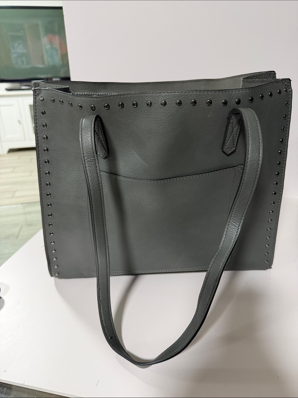 Maurices Grey Studded Tote Bag